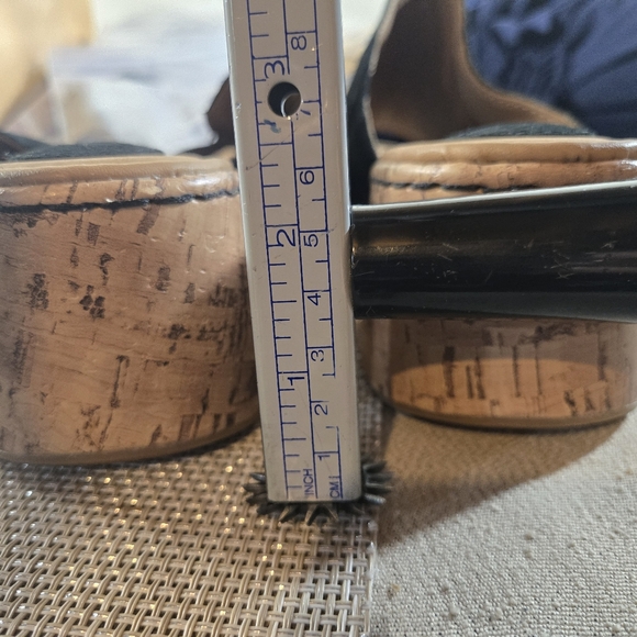 b.o.c Cork Wedge Platform Slides - Size 11 Black - Picture 10 of 11